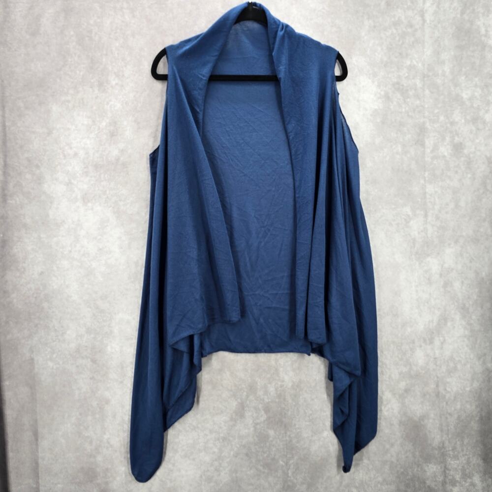 Blue Sleeveless Wrap Boho Western Beach Swim Cover‎ Up Duster Kimono OS
